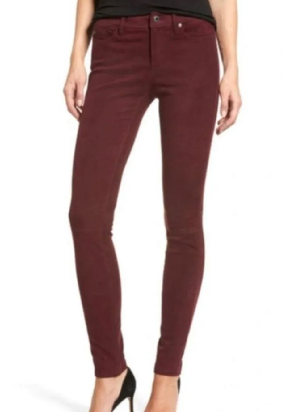 AG ADRIANO GOLDSCHMIED Legging Super Skinny Pants SIZE 24 US 00 Burgundy Suede